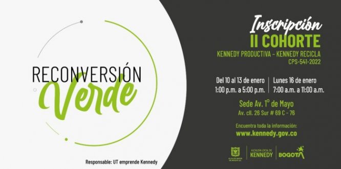 Inscríbete para hacer parte de la segunda cohorte de Kennedy Productiva – Kennedy Recicla 'Reconversión Verde' 