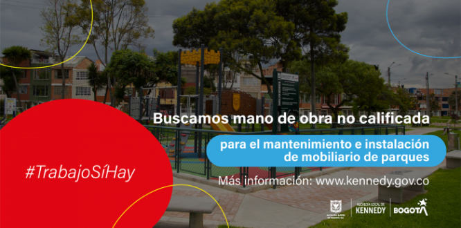 #TrabajoSíHay | Se busca ayudante de obra para hacer mantenimiento a los parques de Kennedy