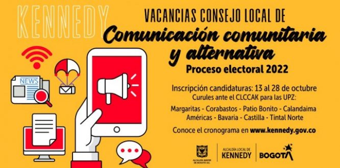Inscribe tu candidatura para el Consejo Local de Comunicación Comunitaria y Alternativa de Kennedy (CLCCAK)