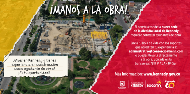 Convocatoria laboral ayudante de obra: #TrabajoSíHay en Kennedy