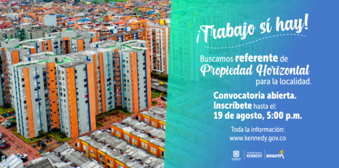 En la Alcaldía Local de Kennedy buscamos referente de Propiedad Horizontal