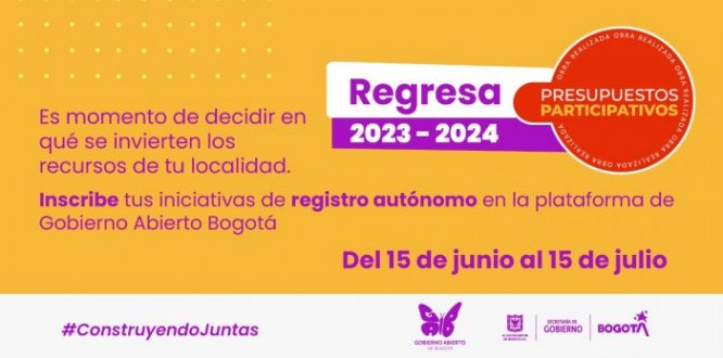 Desde este 15 de junio inicia Presupuestos Participativos, el programa con el que decides en qué se invierten los recursos de Kennedy 