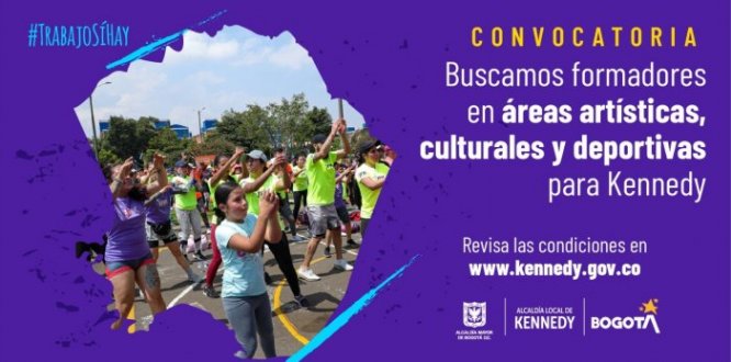Imagen ¿Eres profe de arte, cultura o deporte? La Alcaldía Local de Kennedy abrió convocatoria para que hagas parte de nuestro equipo. ¿Eres profe de arte, cultura o deporte? La Alcaldía Local de Kennedy abrió convocatoria para que hagas parte de nuestro equipo.