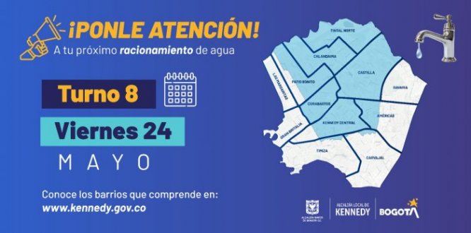 ¡Pilas! Estos son los barrios que tendrán racionamiento este viernes 24 de mayo