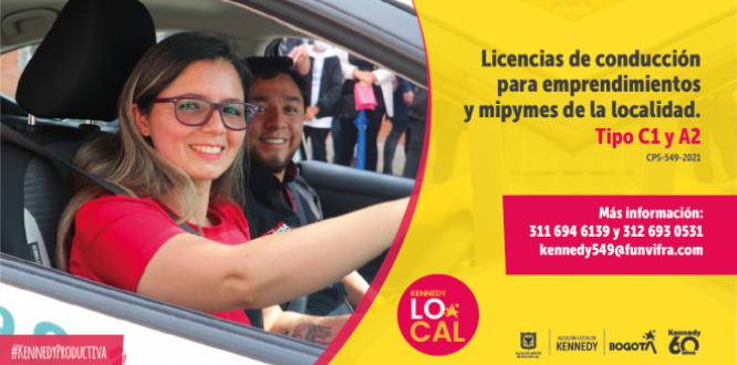 610 personas de emprendimientos y mipymes serán apoyadas por la Alcaldía Local de Kennedy para que tengan su licencia de conducción