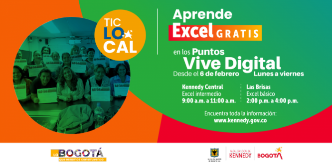 Empieza el 2023 estudiando: Certifícate gratis en Excel en los Puntos Vive Digital de Kennedy
