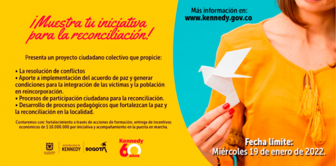 En Kennedy estamos buscando 19 iniciativas ciudadanas que aporten a la implementación del Acuerdo de Paz