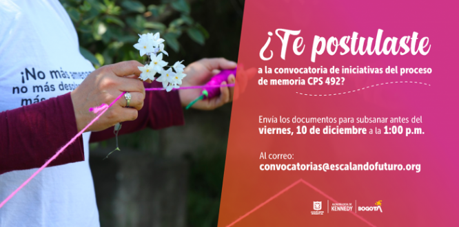 ¿Te postulaste a la convocatoria Kennedy con paz, memoria y reconciliación? Esta información te interesa