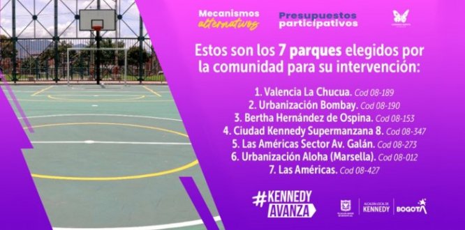 Estos son los siete parques de Kennedy que serán intervenidos a través de los Presupuestos Participativos