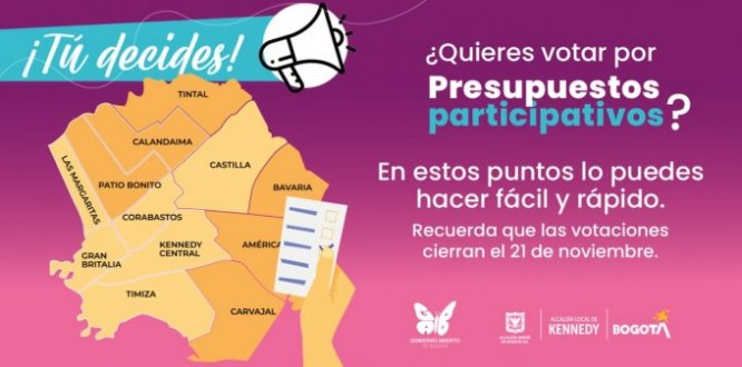 En estos lugares de Kennedy podrás votar por las propuestas que más de gusten de los Presupuestos Participativos