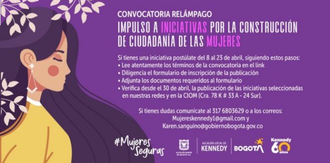Impulsaremos 15 iniciativas que aporten a la construcción de la ciudadanía de las mujeres en Kennedy