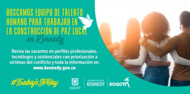 #TrabajoSíHay Buscamos profesionales en Derecho, Gestión Cultural y Social, entre otros para proyecto de reconciliación, memoria y paz