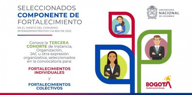 Te presentamos los 18 seleccionados de la tercera y última cohorte del componente de fortalecimiento con la Universidad Nacional
