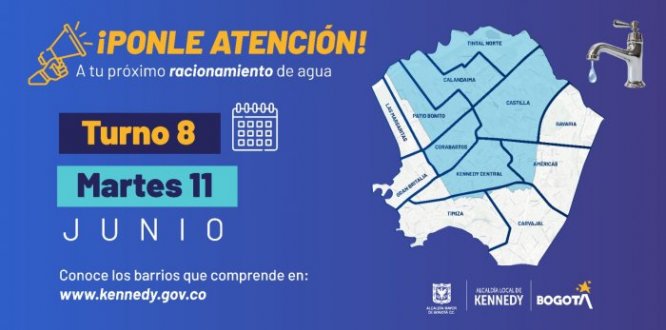 ¡Pilas! Estos son los barrios que tendrán racionamiento este martes 11 de junio