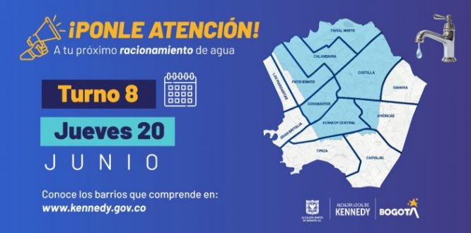 ¡Atención! Estos son los barrios que tendrán racionamiento este jueves 20 de junio