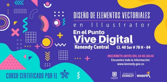Aprende de diseño de elementos vectoriales en Illustrator en el Punto Vive Digital de Kennedy Central