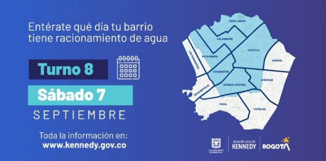 Aún estamos en racionamiento: Estos son los barrios de Kennedy que tendrán suspensión este sábado 7 de septiembre