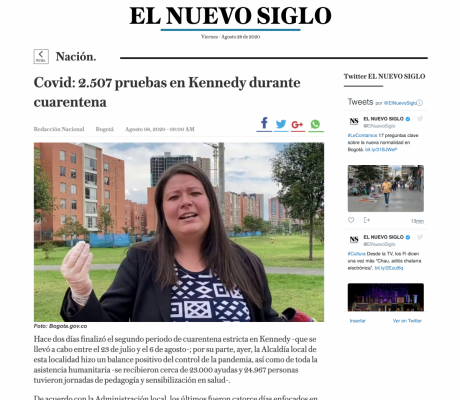 Covid: 2.507 pruebas en Kennedy durante cuarentena - El Nuevo Siglo